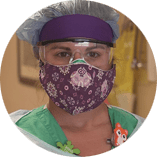 Sam Nader, BSN, wearing protective mask